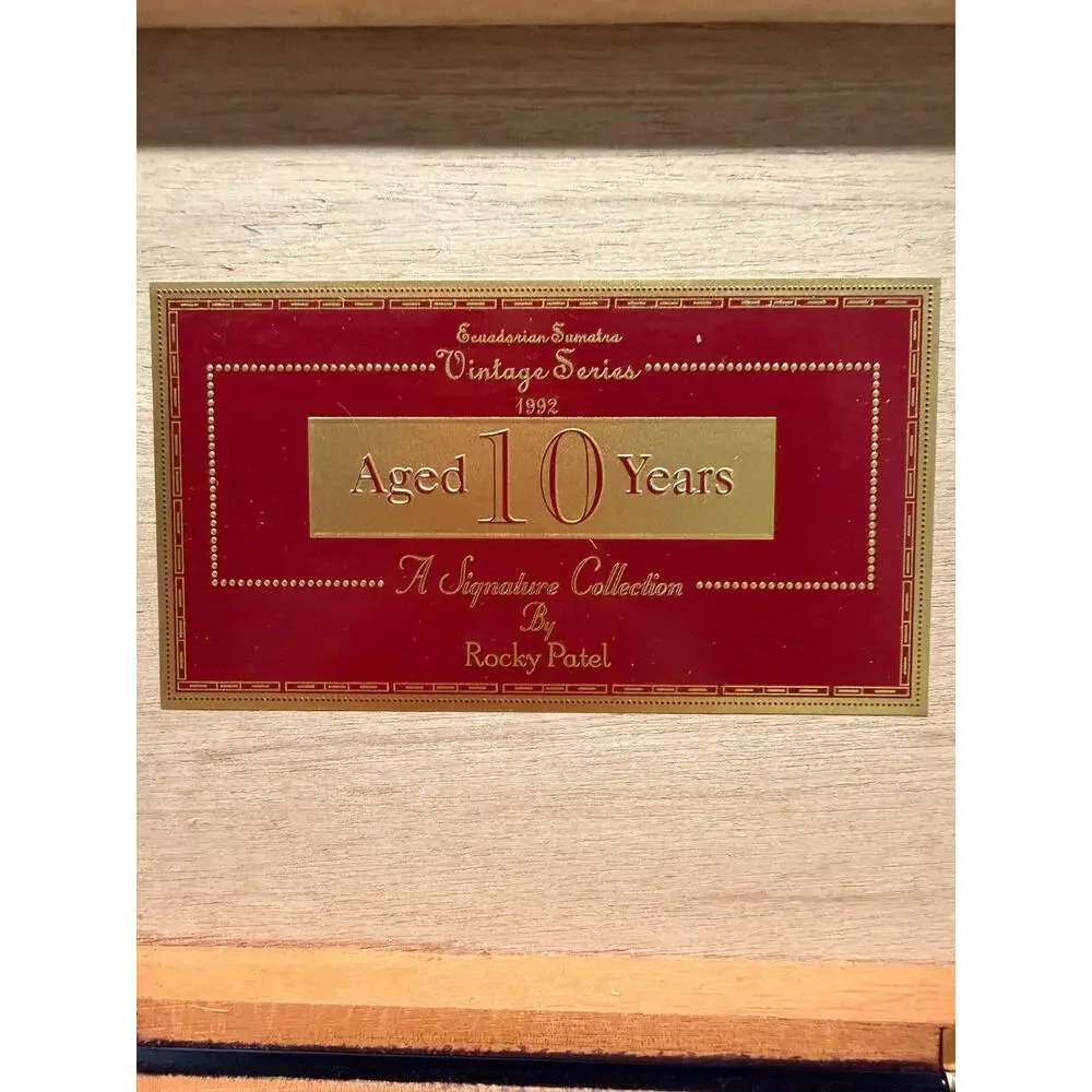Rocky Patel Vintage 1992 Aged 10 Years Empty Wooden Cigar Box Black Lacquer